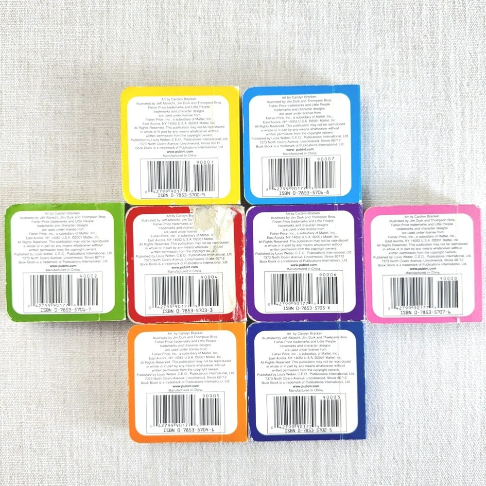 Fisher-Price‎ Little People Board Books Set of 8 Farm Animals Colors Counting
